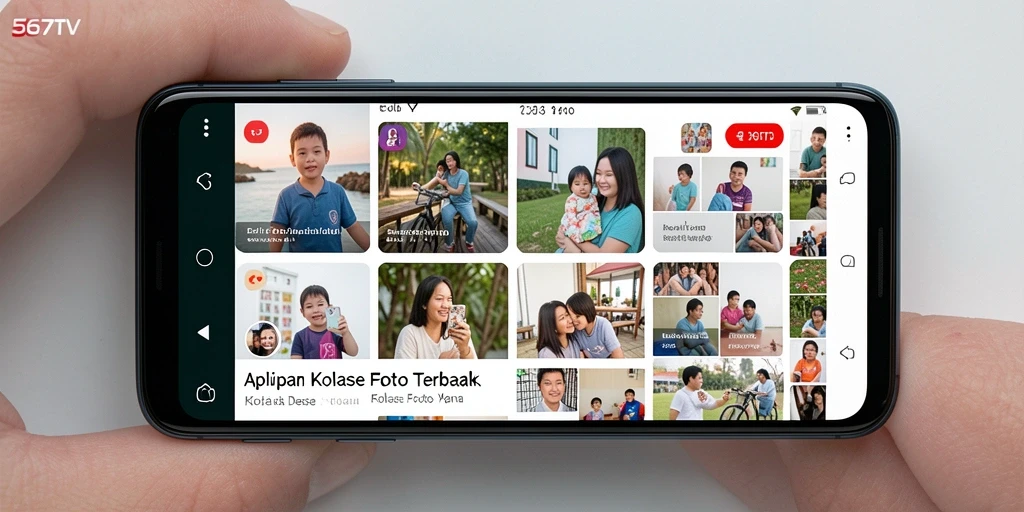 Tampilan antarmuka 567TV untuk membuat kolase foto yang menarik.
