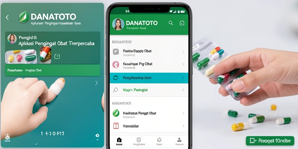 Tampilan antarmuka pengguna aplikasi Pengingat Obat DANATOTO.