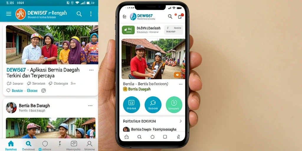 Antarmuka aplikasi DEWI567 menampilkan berita daerah yang terorganisir.
