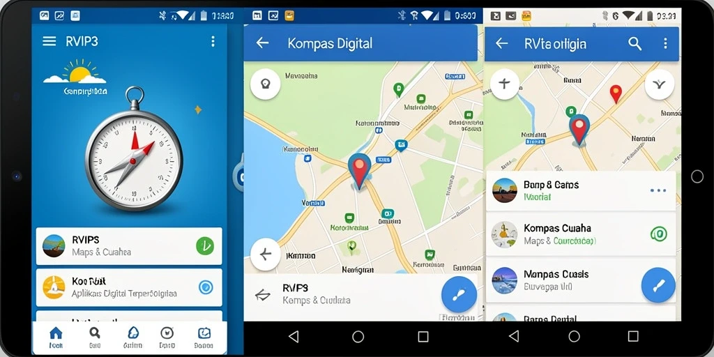 Tampilan antarmuka RVIP3 dengan fungsi Kompas Digital yang jelas.